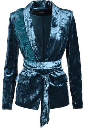 Patrizia Pepe Jakke, Dame, Blå, 2XS, Polyester, Aftenjakke med polyester og elastan