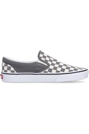 Vans Sko, Herre, Hvid, 43 EU, Tjekkerbræt Slip-on Lav Sneaker Pewter/Hvid