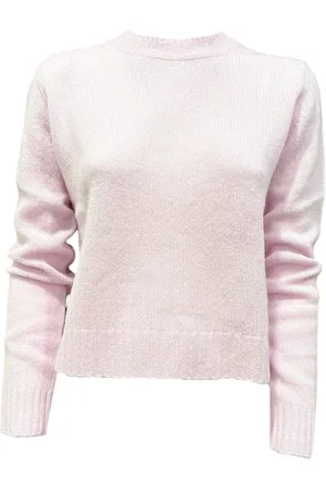 Lisa Yang Strik, Dame, Lyserød, S, Cashmere, Kashmir Silke Sweater Løs Pasform Rund Hals