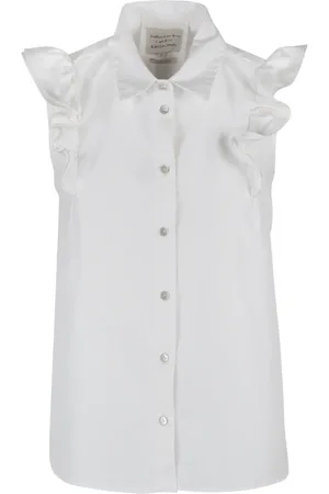 Alessia Santi Bluser & Skjorter, Dame, , M, Bomuld, Rynkeærme Poplin Skjorte