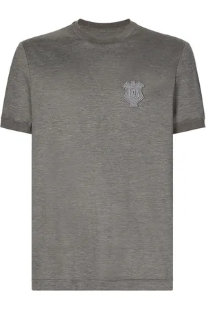Dolce & Gabbana Top, Herre, Grå, XL, Bomuld, Stilfuld Bomuld T-Shirt