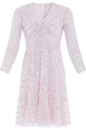 Needle & Thread Kjole, Dame, Lyserød, 2XS, Polyester, paillet mini kjole Isabella