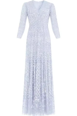 Needle & Thread Kjole, Dame, Blå, S, Polyester, Blå Maxi Kjole Isabella Diamond