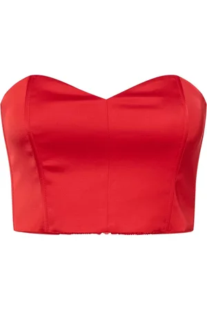 Gestuz Top, Dame, Rød, M, Satin, Ærmeløs Satintop med Lynlås