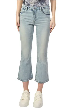 Armani Exchange Jeans, Dame, Blå, W26, Denim, Straight Leg Denim Jeans