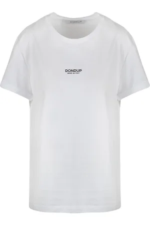 Dondup Top, Dame, Hvid, XS, Bomuld, Jersey T-shirt med Girocollo halsudskæring