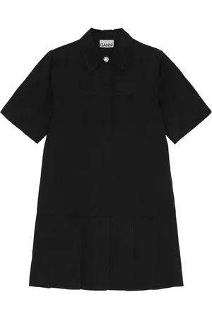 Ganni Kjole, Dame, Sort, S, Twill Mini Kjole