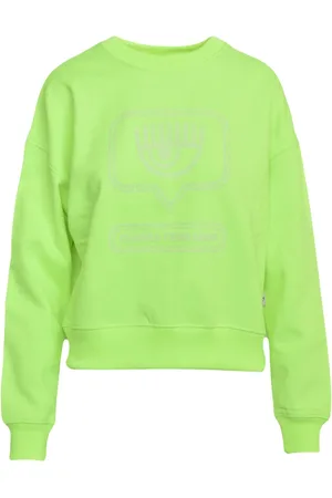 Chiara Ferragni Sweathshirts & Hoodies, Dame, Grøn, S, Bomuld, Stilfuld Strikbluse Polyester Bomuldsblanding