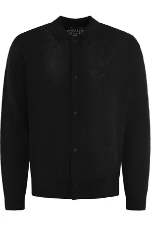 Represent Strik, Herre, Sort, M, Mesh Strik Langærmet Skjorte