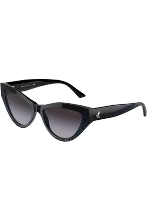 Jimmy Choo Tilbehør, unisex, Sort, 55 MM, Sorte solbriller med grå gradientlinser