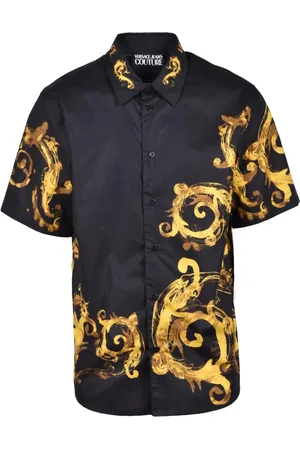 VERSACE Skjorte, Herre, Sort, L, Bomuld, Bomuldsskjorte