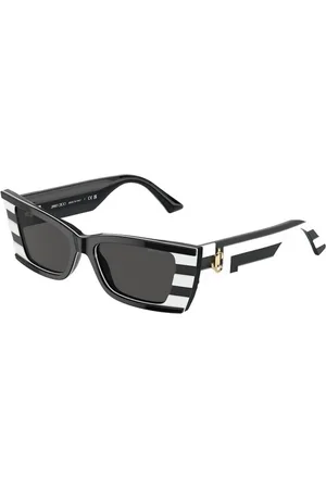 Jimmy Choo Tilbehør, unisex, Sort, 53 MM, Uld, Stilfulde solbriller i hvid og mørkegrå