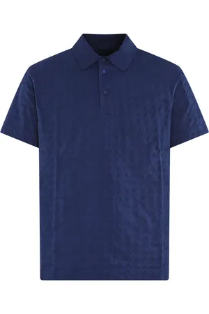 Givenchy Top, Herre, Blå, XL, Jacquard Polo Blå