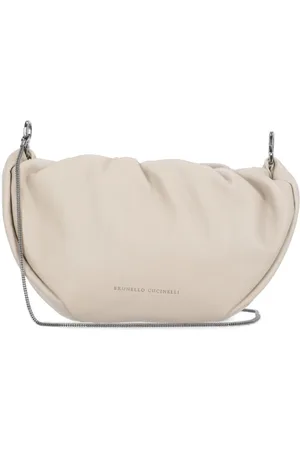 Brunello Cucinelli Taske, Dame, , ONE SIZE, Uld, læder skuldertaske med logo