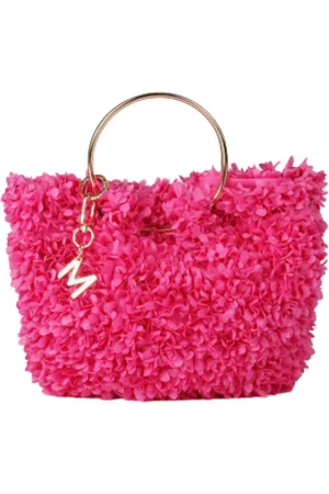 Lola Casademunt Taske, Dame, Lyserød, ONE SIZE, Polyester, Blomstret Mini Håndtaske med Metalliske Håndtag