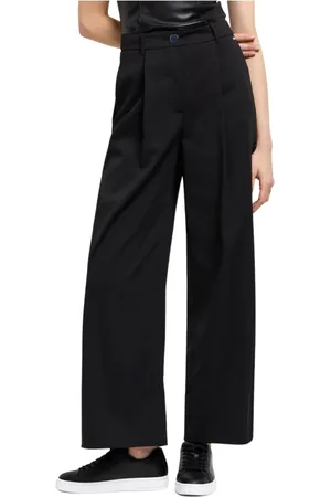 Armani Exchange Bukser, Dame, Sort, 2XS, Uld, Sort Stilfuld Bukser