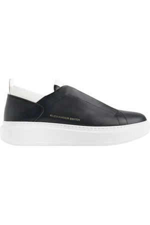 Alexander Smith Sko, Herre, Sort, 44 EU, Læder, Wembley Slip-On MAN White