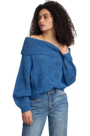 Gestuz Strik, Dame, Blå, L, Bomuld, Pacific Coast Adiegz Pullover