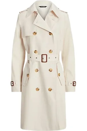 Ralph Lauren Frakke, Dame, Hvid, L, Bomuld, Trench Frakker