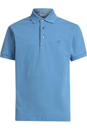 Etro Top, Herre, Blå, M, Bomuld, Klar Blå Polo Skjorte
