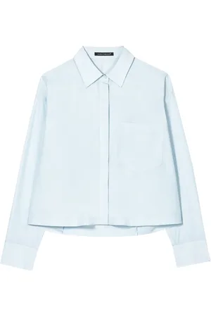 Luisa Cerano Bluser & Skjorter, Dame, Blå, M, Bomuld, Bomuldsskjorte med klassisk design