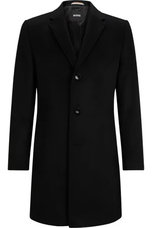 HUGO BOSS Frakke, Herre, Sort, L, Uld, Frakke i jomfruuld og cashmere