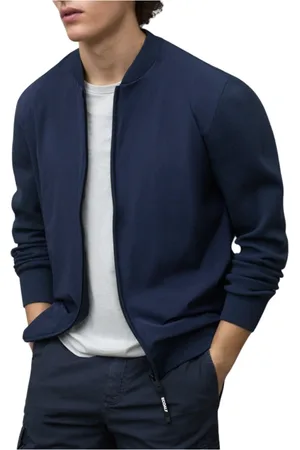 ECOALF Sweathshirts & Hoodies, Herre, Blå, XL, Uld, Strikket jakke til mænd i marineblå