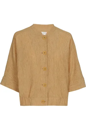 Marie Méro Jakke, Dame, Brun, XL, Uld, Elegant Crepe Bluse Jakke