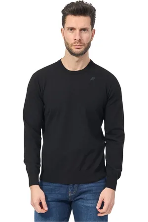 K-Way Strik, Herre, Sort, 2XL, Bomuld, Sort sweater til mænd