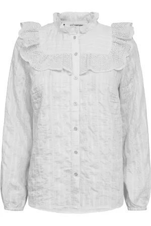 Co`Couture Bluser & Skjorter, Dame, Hvid, S, Feminin Flæse Skjortebluse
