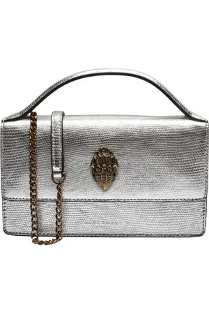 Kurt Geiger Taske, Dame, Grå, ONE SIZE, Læder, Sølv Læder Top Håndtaske