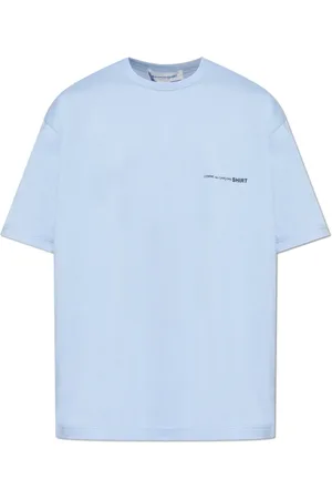 Comme des Garçons Top, Herre, Blå, M, Bomuld, T-shirt med trykt logo