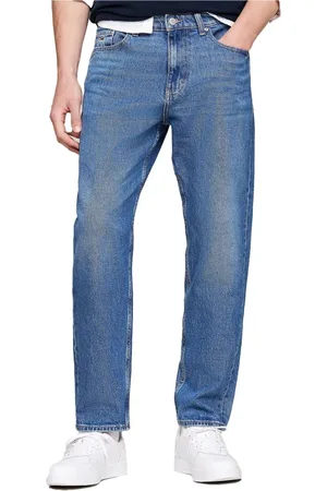 Tommy Hilfiger Jeans, Herre, Blå, W34 L30, Denim, Afslappet smal denim jeans, vasket