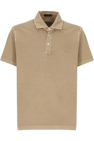 FAY Top, Herre, Brun, M, Bomuld, Brun Polo Skjorte med Knapper