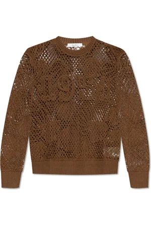Max Mara Strik, Dame, Brun, L, Bomuld, Sweater Farea