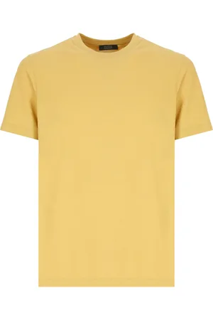 ZANONE Top, Herre, Gul, 2XL, Bomuld, Gul Bomuldst-shirt Rund Hals Korte Ærmer