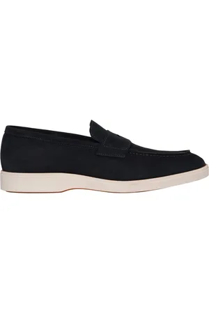 Exton Sko, Herre, Blå, 42 EU, Læder, Blå Ruskind Loafer Elegant Komfort