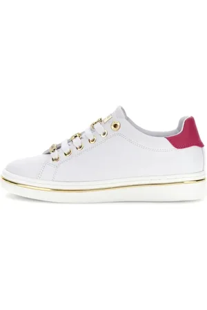 Guess Sko, Dame, Hvid, 41 EU, Læder, Casual Sneakers med Farverige Indsatser