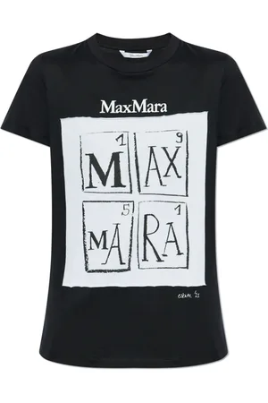 Max Mara Top, Dame, Sort, XS, Bomuld, T-shirt Colibri