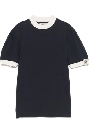 Bally Top, Dame, Sort, L, Navy Blue Crew Neck T-shirt