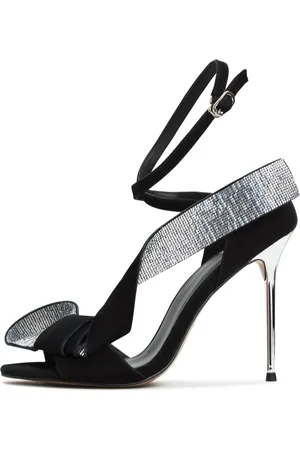 CESARE GASPARI Sko, Dame, Sort, 40 EU, Læder, Stiletto High Heeled Sandaler Mireille