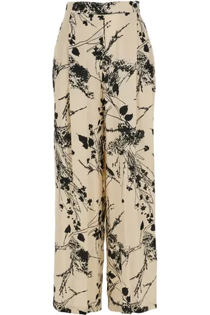SEMICOUTURE Bukser, Dame, Hvid, M, Blomstret Hvide Bukser Kvinde