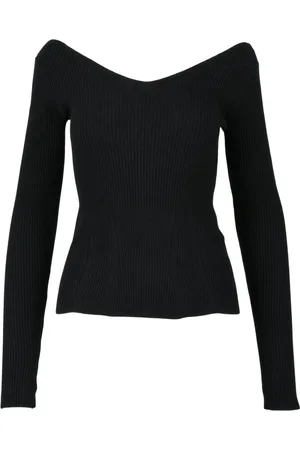 Dondup Strik, Dame, Sort, XS, Uld, Ribbet underlagstop viskose elastan
