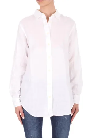 Ralph Lauren Bluser & Skjorter, Dame, Hvid, XS, Linned, Hvid Linnedskjorte - Afslappet Pasform