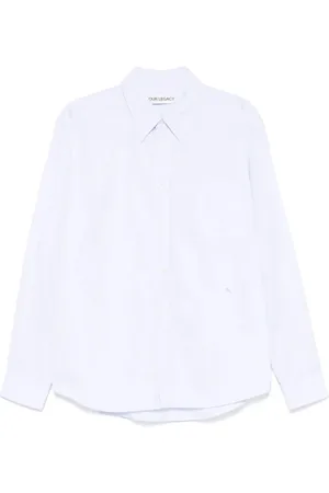 OUR LEGACY Skjorte, Herre, Blå, M, Uld, Stilfuld Button-Down Skjorte