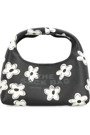 Marc Jacobs Taske, Dame, Sort, ONE SIZE, Læder, Blomstret Mini Sæk Taske med Håndtag