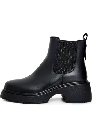 CESARE GASPARI Sko, Dame, Sort, 37 EU, Læder, Platform Ankelstøvler Læder Elegant Stil