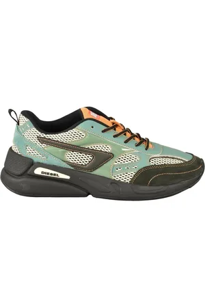 Diesel Sko, Herre, Grøn, 45 EU, Afslappede sneakers med gummisål