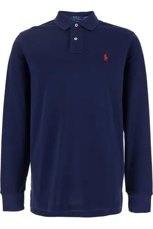 Ralph Lauren Top, Herre, Blå, 2XL, Bomuld, Blå Klassisk Krave Polo Skjorte Bomuld