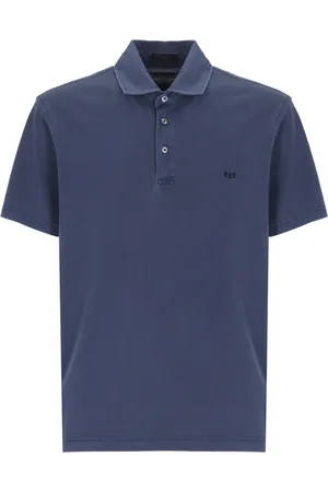 FAY Top, Herre, Blå, 2XL, Bomuld, Blå Polo Skjorte med Knapper